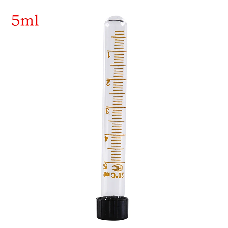 Круглое дно с винтовой крышкой для химической лаборатории 1 шт 5 мл 10 15 20 шкала