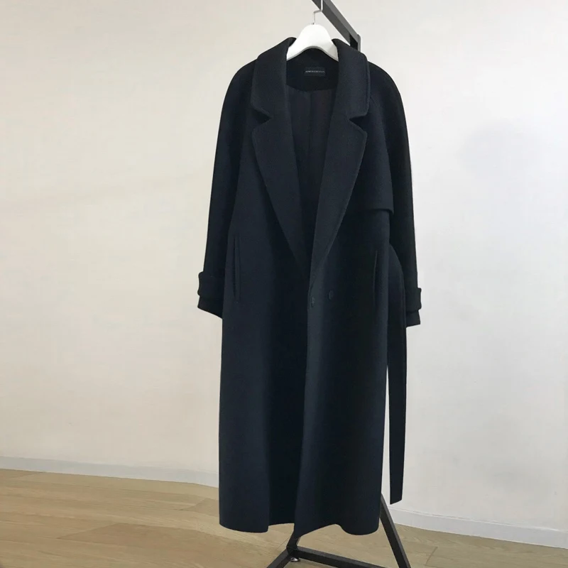 Spring Women Wool Blends Trench Coat Elegant Outerwear Casual Loose Cardigan Female Cashmere Overcoat Korean Version | Женская одежда