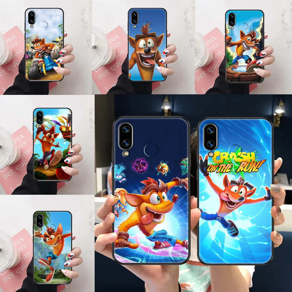 

Crash Bandicoot Game Phone case For Huawei Honor View 6 7 8 9 10 10i 20 A C X Lite Pro Play black soft Etui painting funda 3D