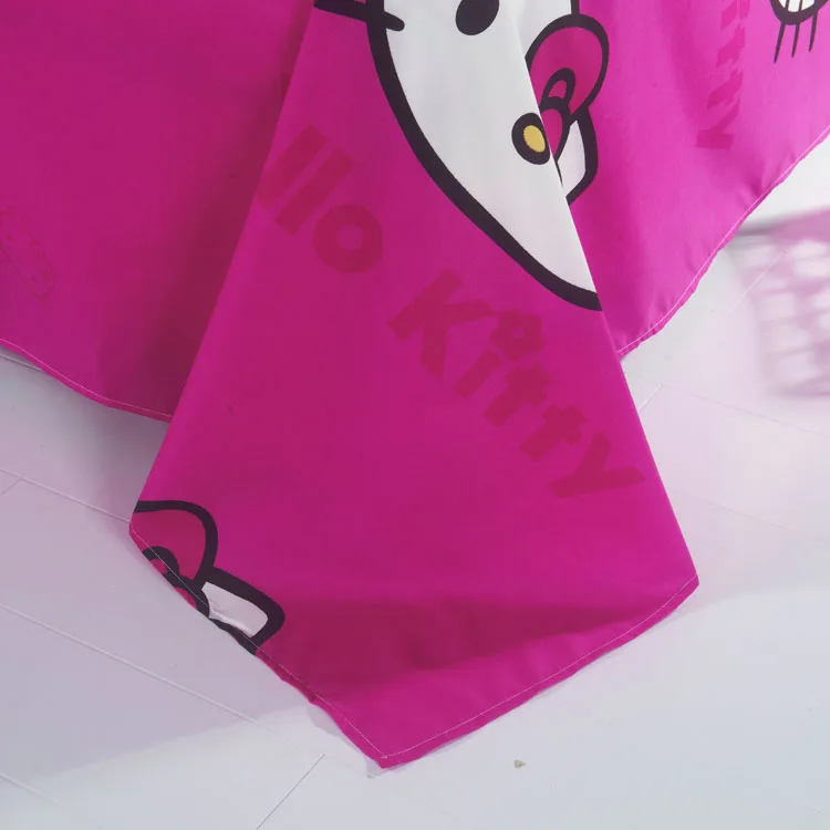 Комплект постельного белья Hello Kitty, детский хлопковый пододеяльник с мультяшным рисунком, Комплект постельного белья, простыня, наволочка, Твин, полный комплект постельного белья, детские подарки