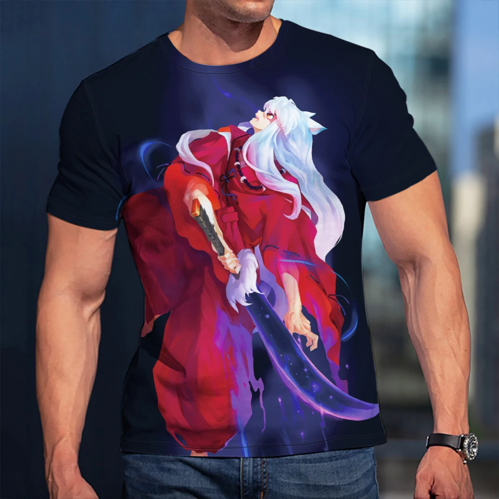 В 2021 одежда для манги Inuyasha футболка с основным героем круглым вырезом унисекс