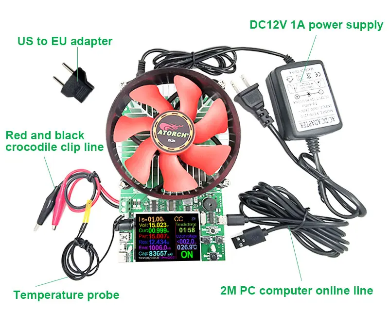 tester carga eletrônica 18650 capacidade da bateria