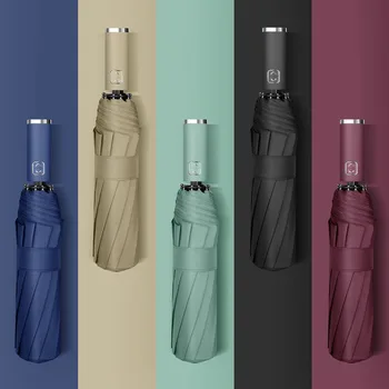 YADA Luxury 10K Solid Color Business Automatic Umbrella Clear Folding Umbrellas For Man Women Rain Umbrella Female Male YS200045 2