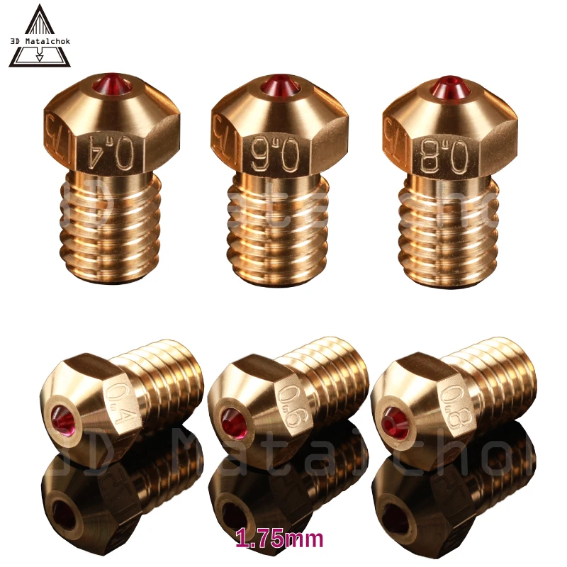 3D Matalchok высококачественный принтер V6/Mk10/Mk8 Рубиновая насадка для E3d V6 Micro Swiss Cr10 Mk8
