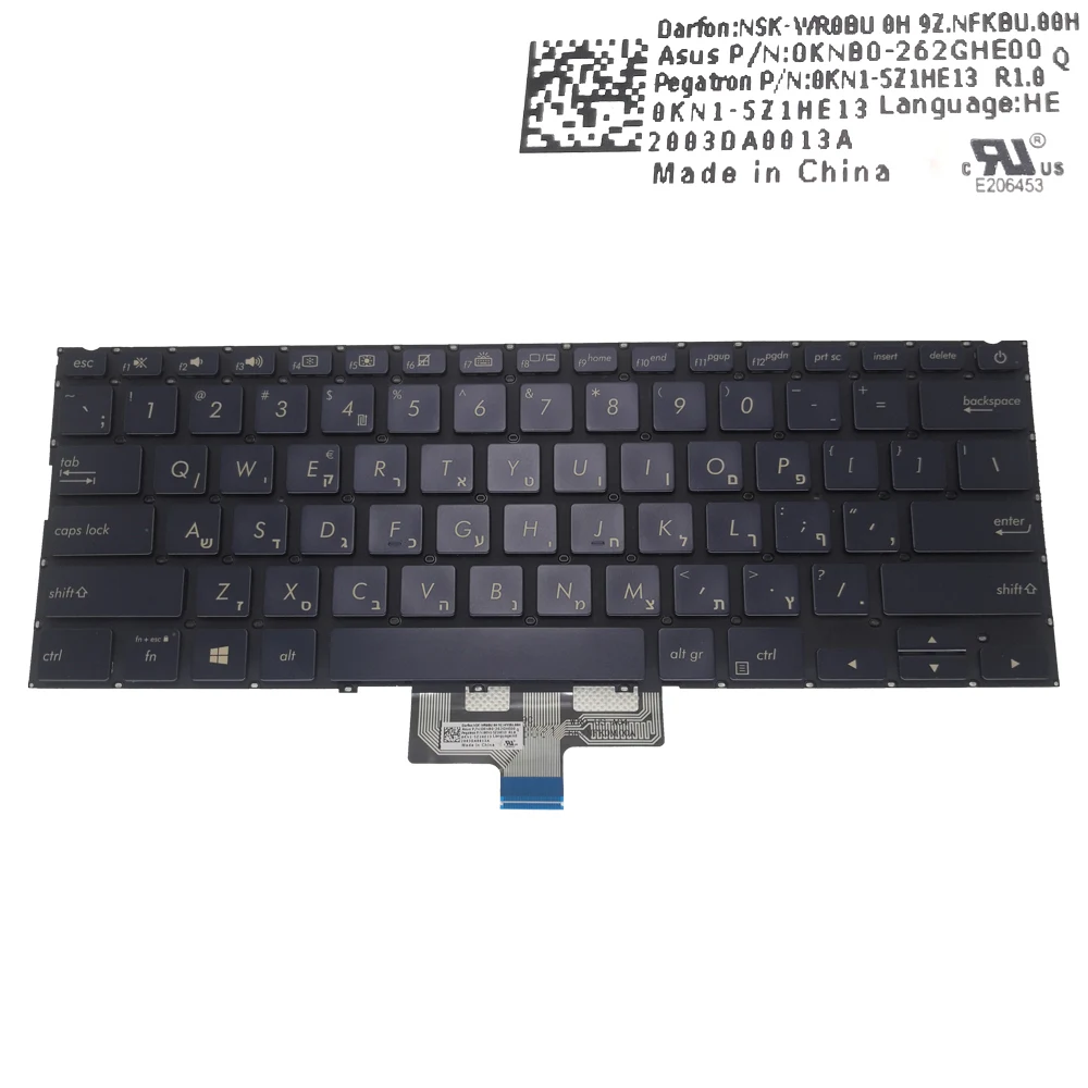 Teclado Backlight Suíço Hebraico para Asus Deluxe Zenbook Ux433 Ux433f Ux433fac Ux433flc he Teclados Portáteis 0kn1 5z2he13 5z1he13 - Imagem 5