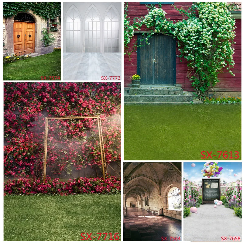 

SHENGYONGBAO Vinyl Photography Backdrops Prop Flower Wood Floor Castle Wedding Theme Photo Studio Background 2157 YXFL-68