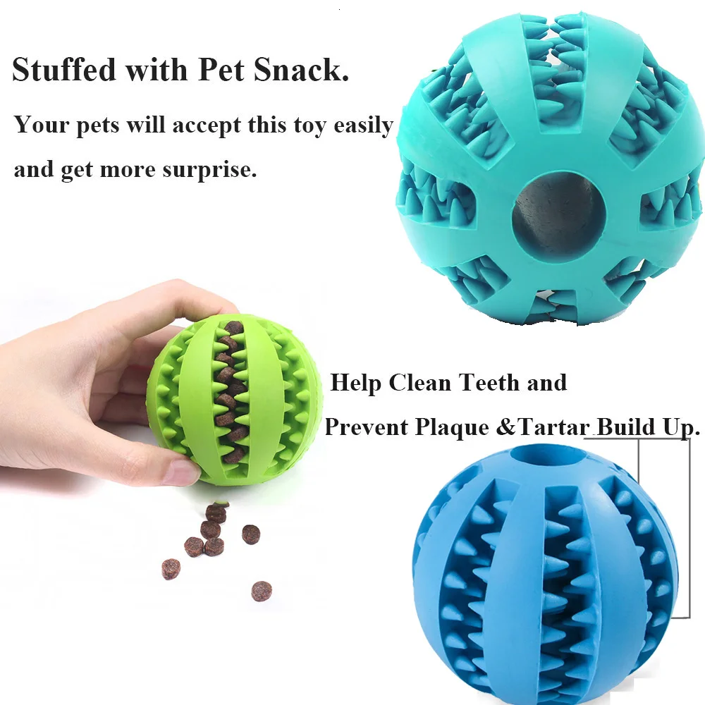 Pet Dog Toys Extra-tough Rubber Ball Toy Funny Interactive Elasticity Ball Dog Chew Toys For Tooth Cleaning Of Food