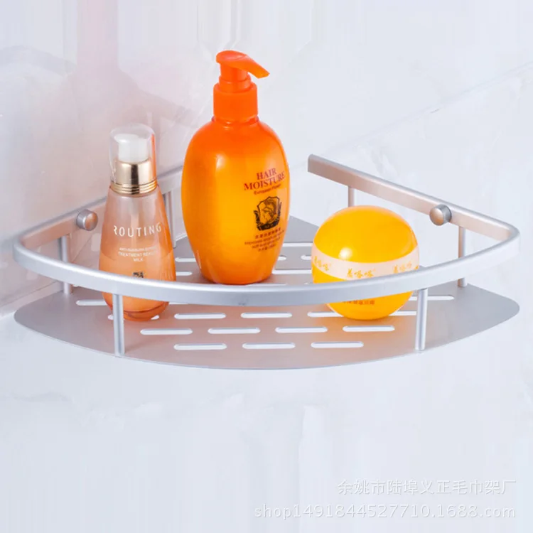 Alumimum Tripod Single Layer Corner Shelf Bathroom Triangular Storage Rack Manufacturers Wholesale