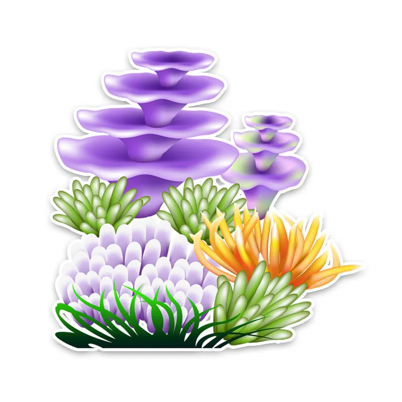 

DAWASARU Beautiful Marine Organism Seaweed PVC Car Windshield Sticker Custom Personality Fashion Car Sticker Decal 16CM*17CM