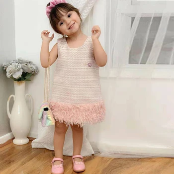 

New Fashion Baby Girls Dress Sleeveless Dress Patchwork Mini Dress