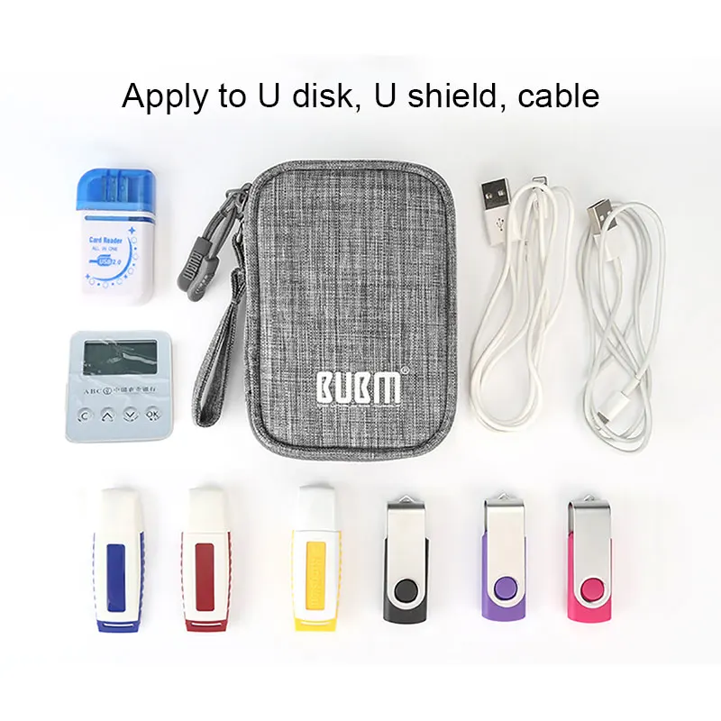 BUBM USB Flash дорожный органайзер, цифровое устройство, кабель для наушников U диск дорожный футляр органайзер для карт памяти