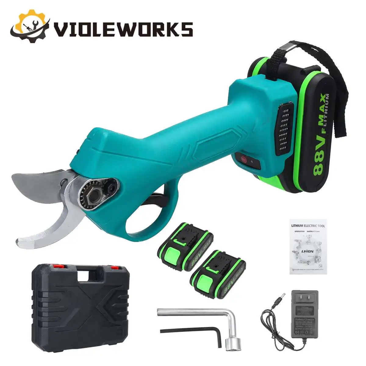 88v Electric Cordless Pruner Pruning Shear With 18000mah Lithiumion