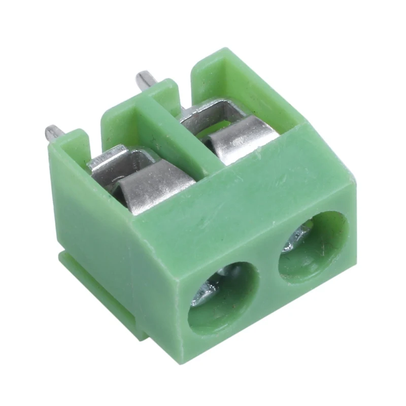 50 шт. 2 Pin 5 мм Pinch PCB Mount винт Клеммная колодка Разъем 300 В 10A(зеленый