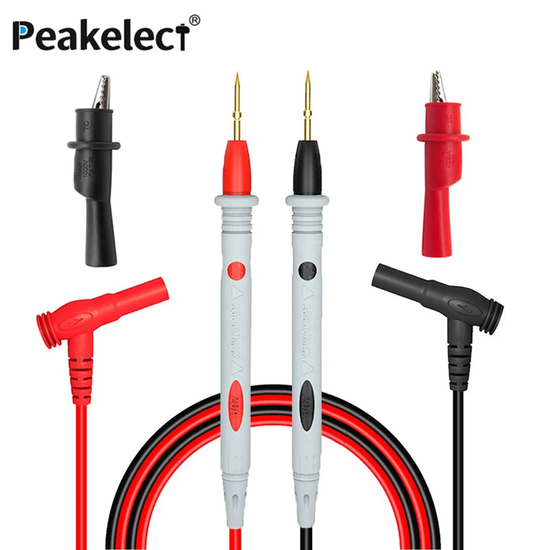 Мультиметр peakchoose P1502B с зажимами типа крокодил щуп вилкой банан 4 мм острые иглы