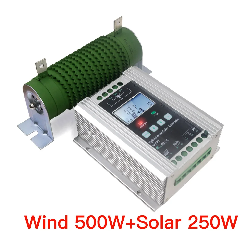 Wind 500W Solar 250W 1200 Вт MPPT ветряной солнечный гибридный контроллер заряда 12 в 24 В применяется для 800 Вт 600 Вт ветряной турбины Генератор+ 600 Вт 400 Вт солнечные панели - Цвет: Wind 500W Solar 250W
