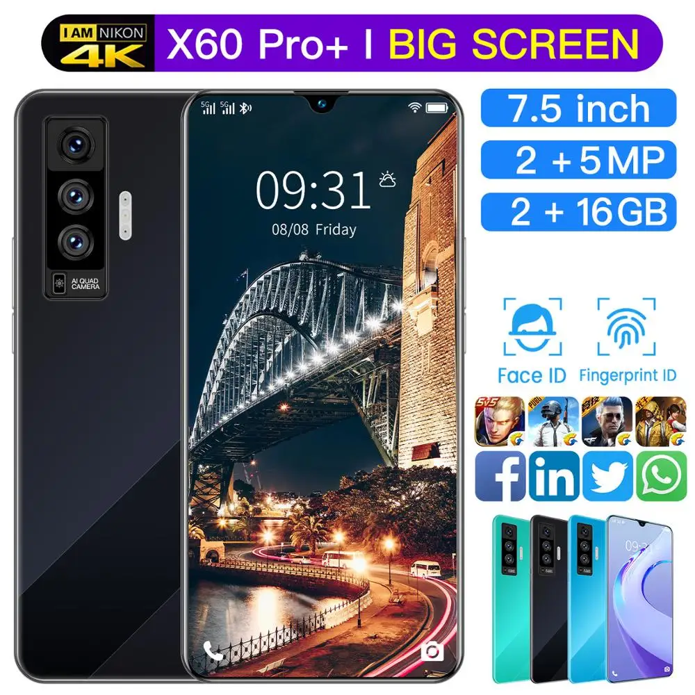 7 5 дюймов HD Большой Экран смарт мобильный телефон CECTDIGI X60PRO + Android 6 0 2 Гб