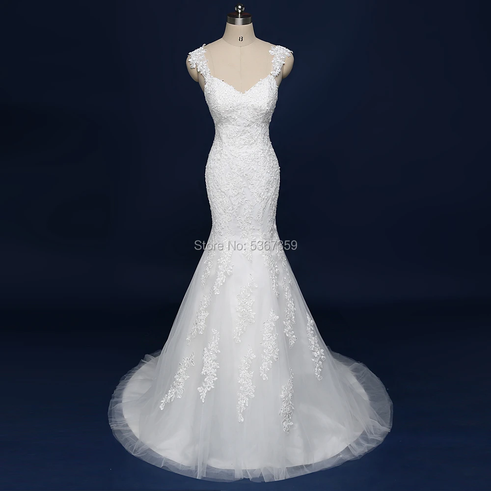 white fishtail gown