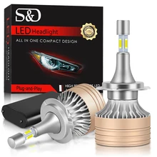 100W H7 H4 Led Canbus 25000LM 4 côtés haute puissance phare ampoules H1 H8 H11 9005 9006 Hb3 Hb4 H3 9012 a mené la lumière de voiture Turbo lampe 360 