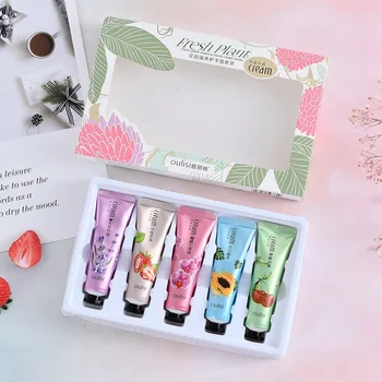 

Hydrating Brighten Skin Color Lasting Smooth Fine Lines Hand Cream Kit Plant Extract Floral Hand Cream Set