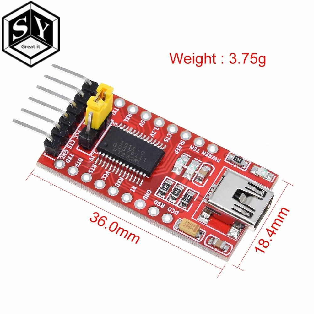 FT232RL FT232 FTDI 3.3V 5.5V Serial Converter Adapter Module Mini Port ...