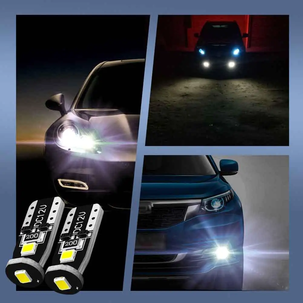 Adeeing 10pcs LED  12V 300LM T10 3smd ׸ Led  ڵ 3030 극ũ Ʈ  Ʈ ǳ  