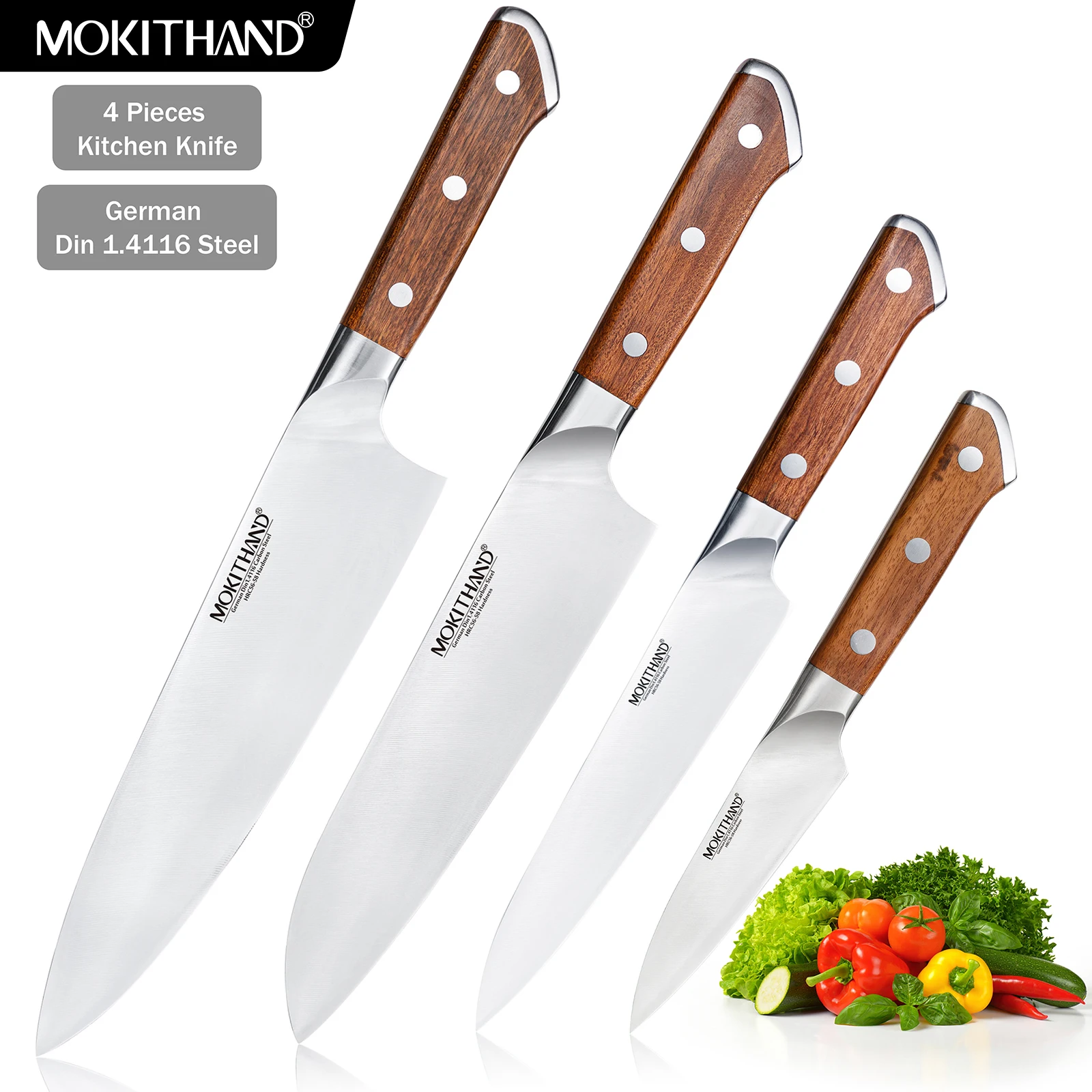 Набор ножей для шеф повара Mokithand японские острые кухонные ножи овощей мяса рыбы фруктов немецкой 1 4116 стали