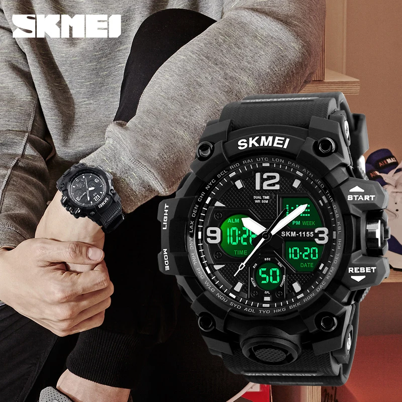 SKMEI Military Army Camo Sports Watches Men Top Luxury Quartz Digital Waterproof Sport Watch Male Wristwatch relogios masculino