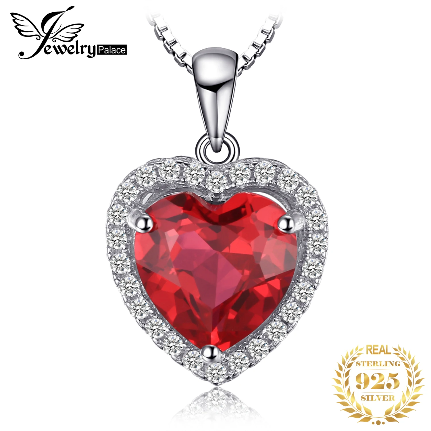 Jewelrypalace сердце 3.9ct красный создания рубин любовь кулон 925 серебро Красивые ювелирные изделия для Для женщин Мода без цепочки