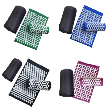 

Acupressure Mat Acupressure Pillow Set Relieves Back Pain Neck Pain Muscle Relaxation with Carrying Bag