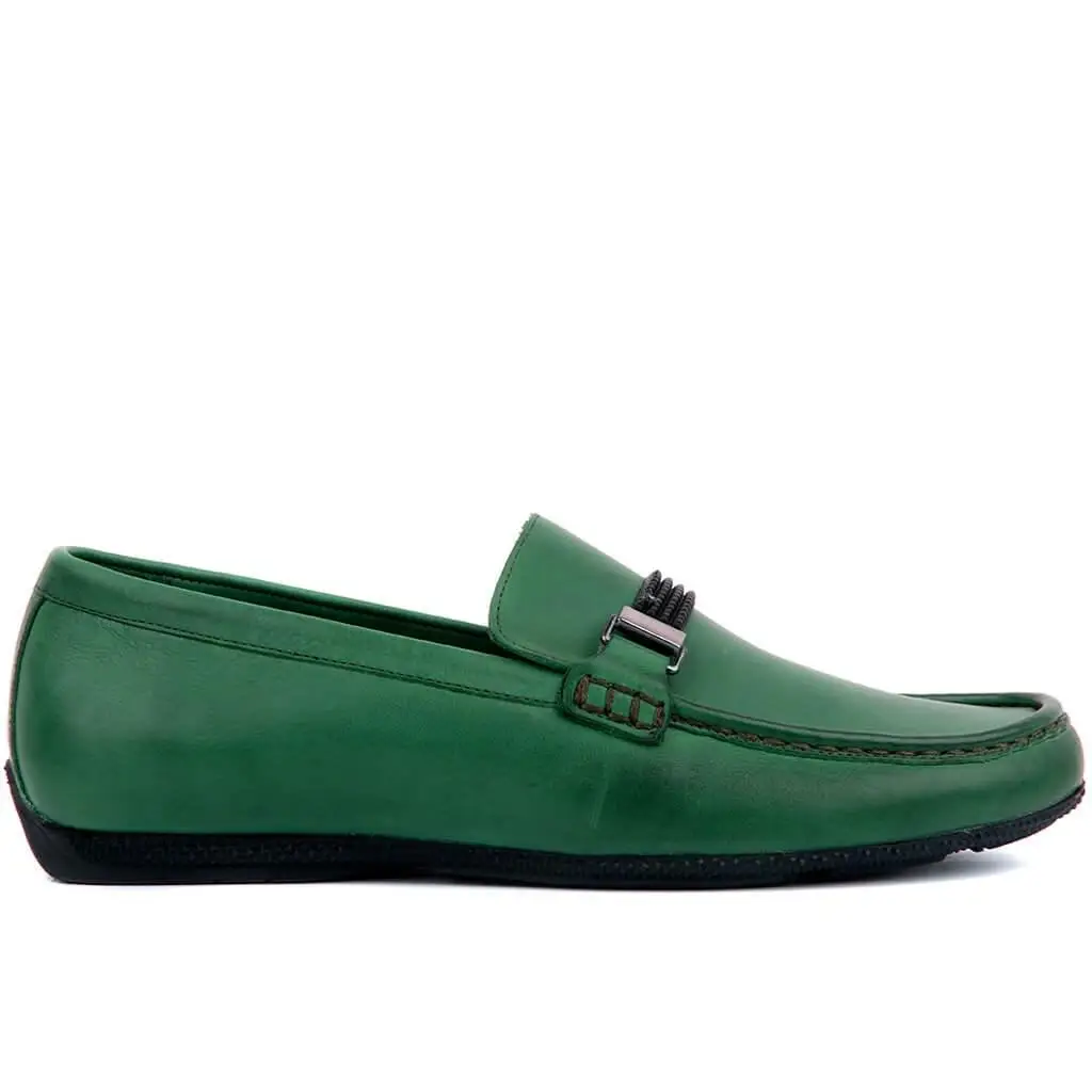 

Sail Lakers-Green Leather Man Casual Shoes