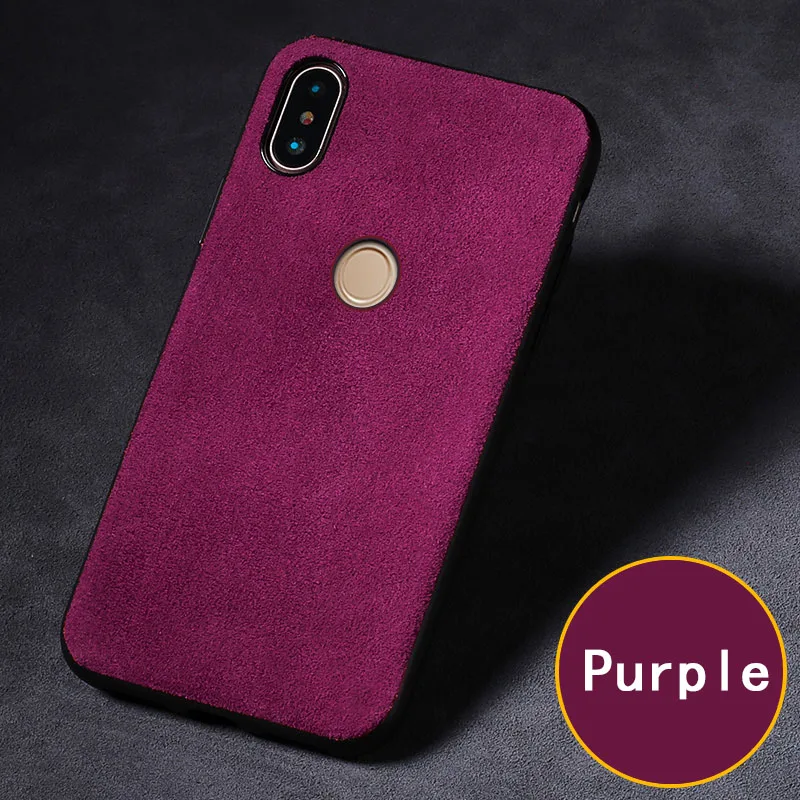 Фиолетовый Чехол для телефона для Xiaomi mi 9 SE 9T 8 A1 A2 A3 Lite mi x 2S 3 Max 3 замшевый Мягкий ТПУ чехол с краями для Red mi Note 7 5 6 Pro 6A 7A - Цвет: Фиолетовый