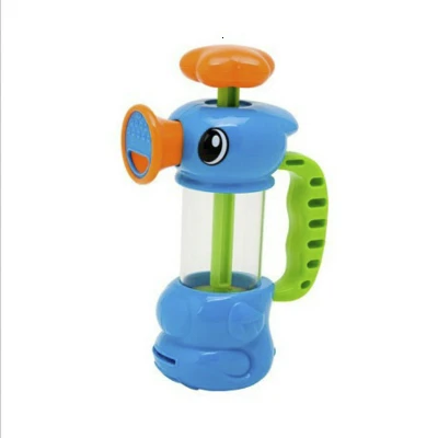 Baby Shower игрушки для ванной для Для детей Ванна, бассейн гиппокамп Спрей Водяной насос пляжные игрушки образовательные подарки - Цвет: Синий