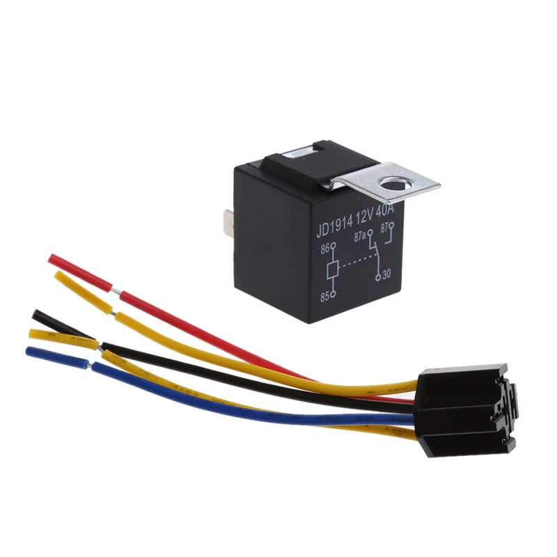 Waterproof Car Relay DC 12V 40A 5Pin Automotive Fuse Relay Normally Open A6HE