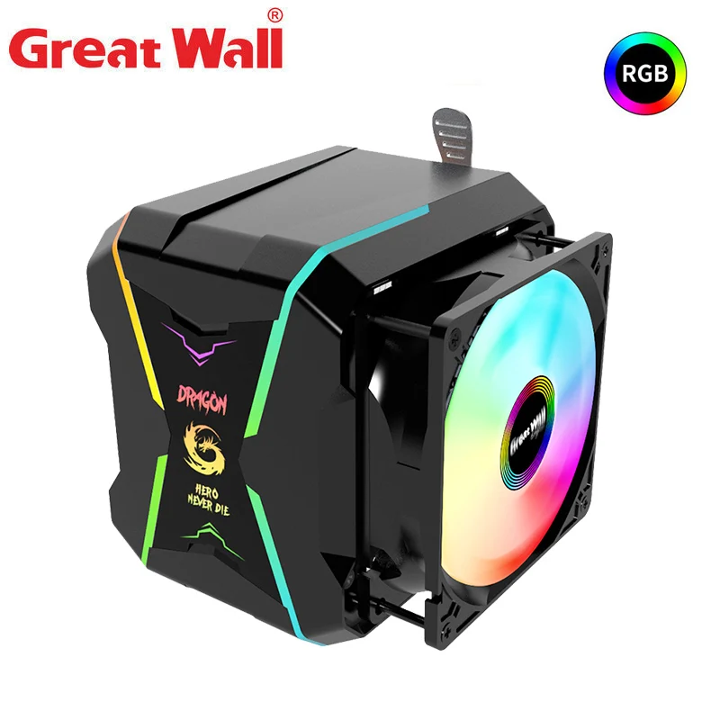 Кулер Great Wall RGB для процессора бесшумный кулер ПК с двойным вентилятором 90 мм 4