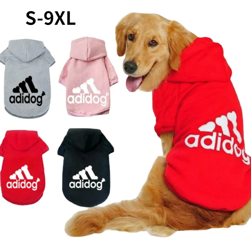Winter Pet Dog Hoodie Clothes for Medium Large Dogs Fleece Warm Hooded Jacket Sweatshirt Labrador French Bulldog Coat Clothing | Дом и сад