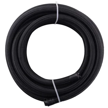 

5M Racing Hose Pipe Universal Nylon-Stainless Steel Fuel Line Black Oil Cooler Hose Tubing