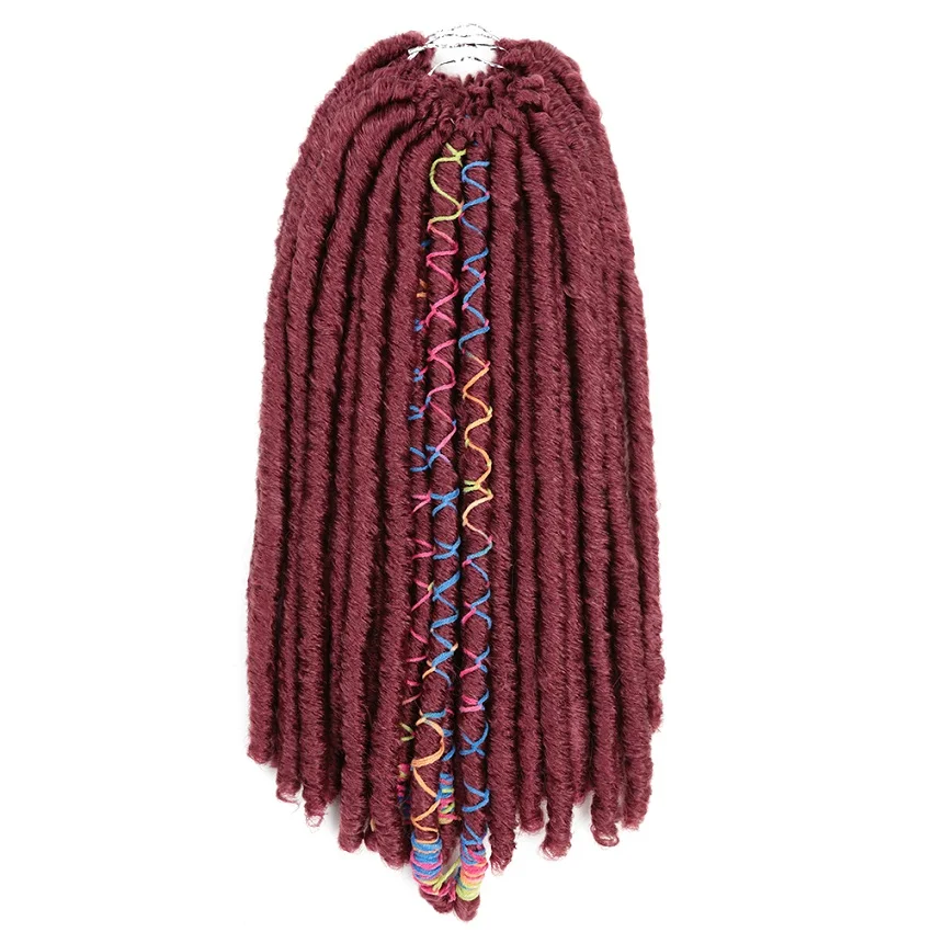 Золотая красавица 1" Длинные Faux locs синтетические плетеные волосы для наращивания мягкие крючком косы волосы с цветными линиями дреды стили - Цвет: #530