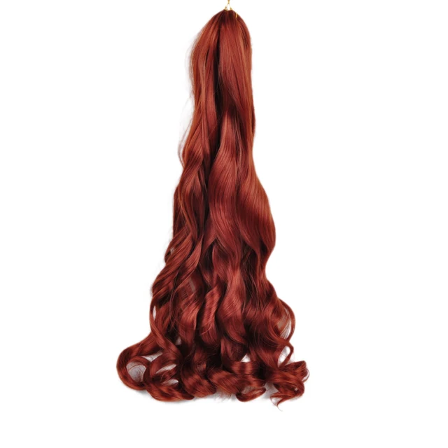 Synthetic 26 Inches Loose Wave Crochet Braids Hair Ombre Spiral Curls Pre Stretched Braiding Hair Extensions For Black Woman #350