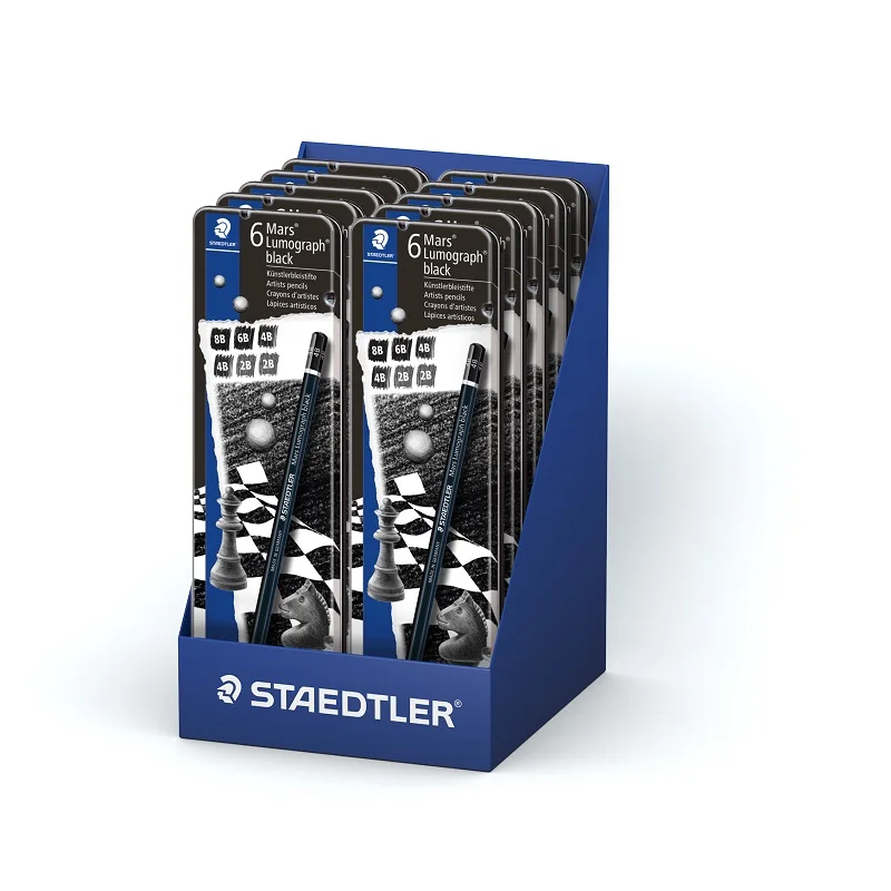 Набор черных карандашей Staedtler Mars Lumograph Tin x6 100B G6 карандаши художника 2B 4B 6B 8B|Простые