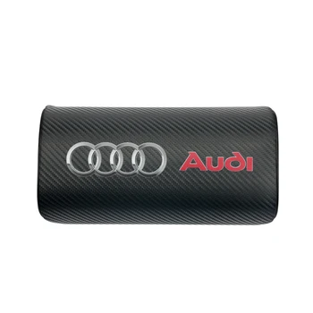

1pcs For Audi a3 a4 a5 a6 a7 a8 Q3 Q4 Q5 Q6 Q7 b8 b6 Carbon Fiber Car Headrest Neck Safety Pillow Pad Auto Interior Accessory