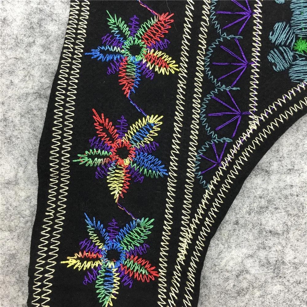 Women Embroidery Applique Fake Collar Colorful Flower Sewing Fabric DIY Clothing Craft Supplies Accessories 1 Piece