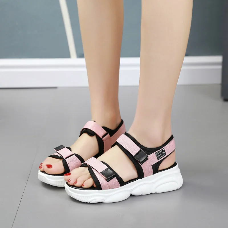 

Summer New Style Platform Heel Lycra Cloth Casual Sandals Women's Velcro Extra High Hot Selling Bear Bottom WOMEN'S Shoes