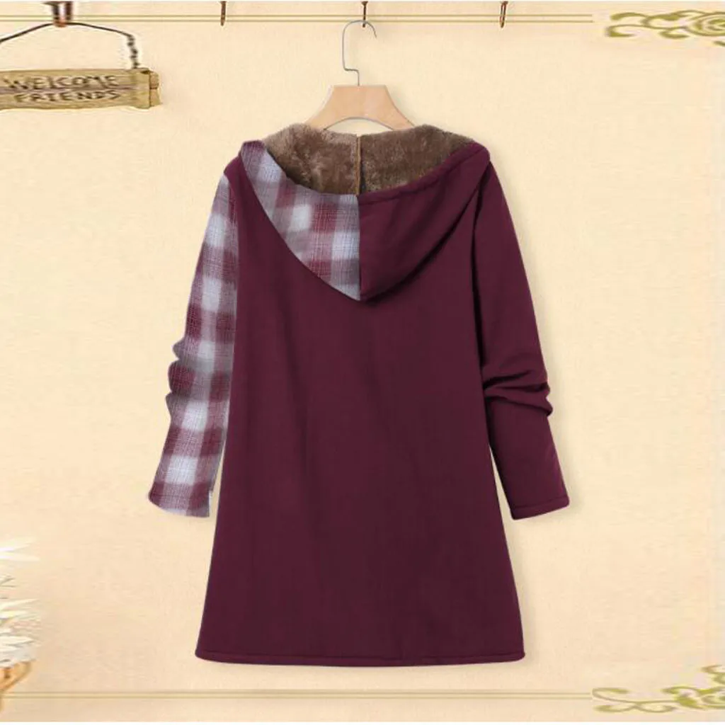 Ropa mujer, женский плащ, casaco feminino sobretudo feminino moda, Повседневный, в клетку, с длинным рукавом, с карманами, на молнии,, L-5XL, Z4