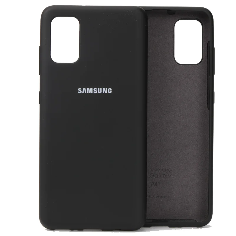 leather phone wallet Samsung Galaxy A41 Liquid Silicone Case Soft Silky Shell Cover Galaxy A 41 High Quality Soft-Touch Back Protective phone purse