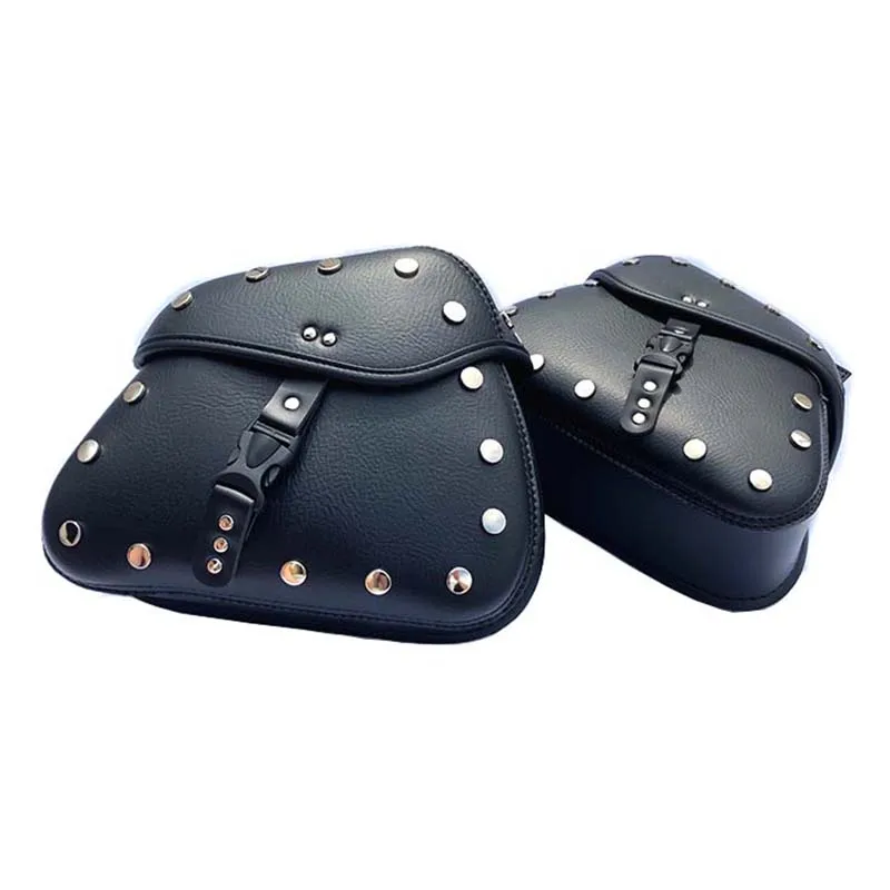 Motorcycle Bag Leather Saddle Bags 2pcs For Harley Sportster XL 883 XL 1200 Side Tool Bag Luggage alforjas para moto saddlebags (6)