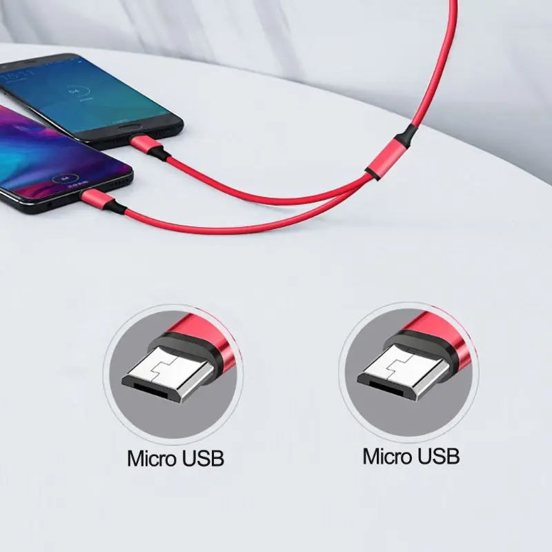 USB 2,0 type A Мужской Двойной микро-usb сплиттер папа-папа Y зарядный кабель провод для Samsung huawei Xiaomi Мобильный телефон планшет перезарядка