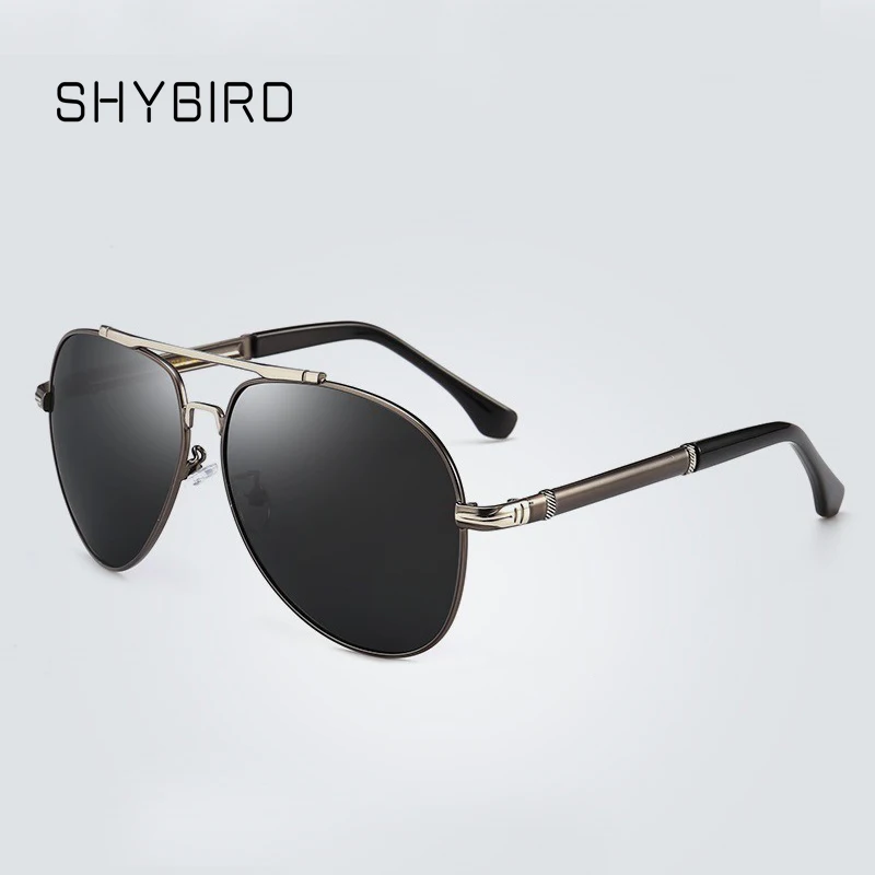 SHY BIRD Новые поляризованные солнцезащитные очки женские/мужские брендовые дизайнерские роскошные солнцезащитные очки ретро очки для вождения UV400 - Цвет линз: Gun