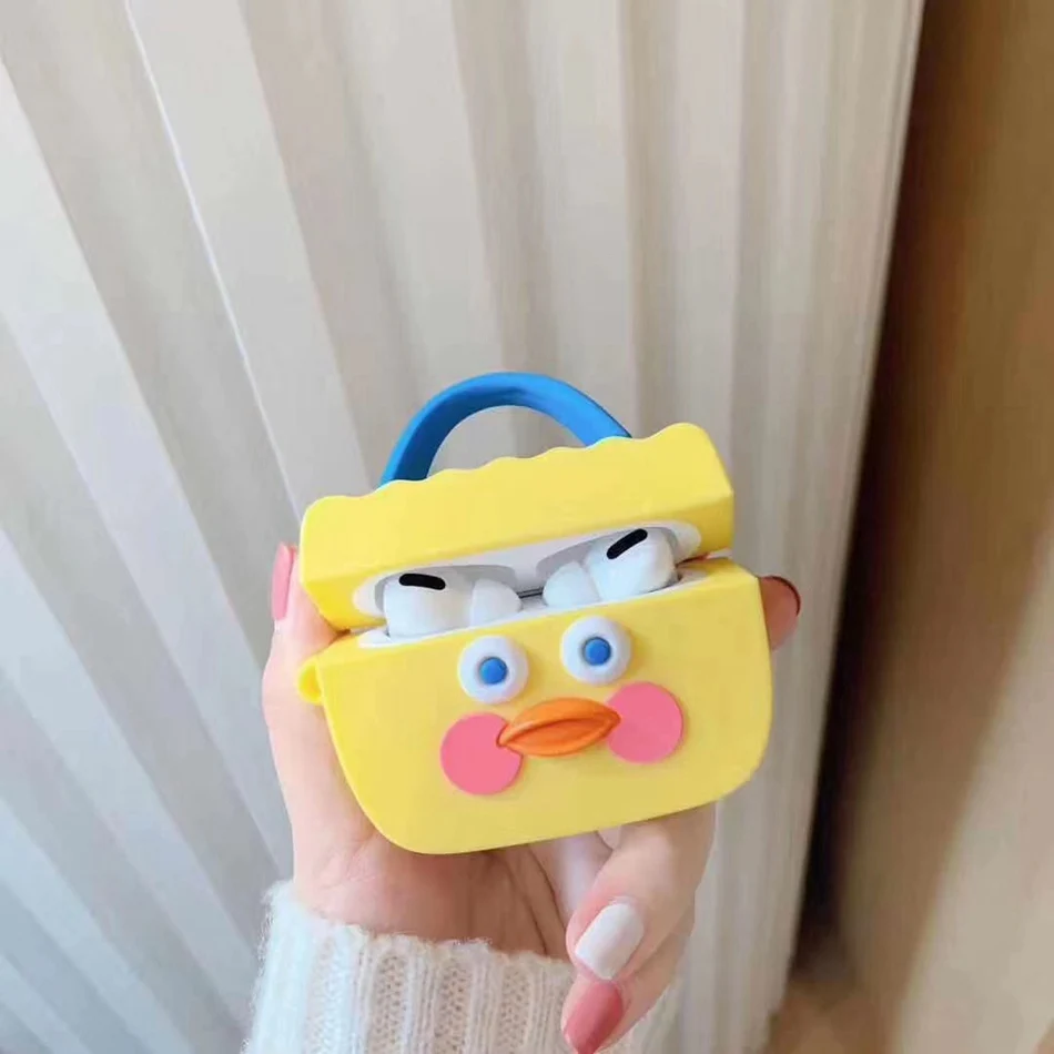 Yellow Bag Для AirPods Pro Чехол 3D милая собака Шиба ину каваи мультфильм наушники чехол для AirPods 3 Мягкий защитный чехол с крючок карабина - Цвет: Yellow Bag