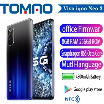 

Vivo iQOO Neo 3 5G Smartphone 6/8/12GB Ram 128/256GB ROM Snapdragon 865 Octa Core 144Hz Screen Refresh Rate NFC MobilePhone