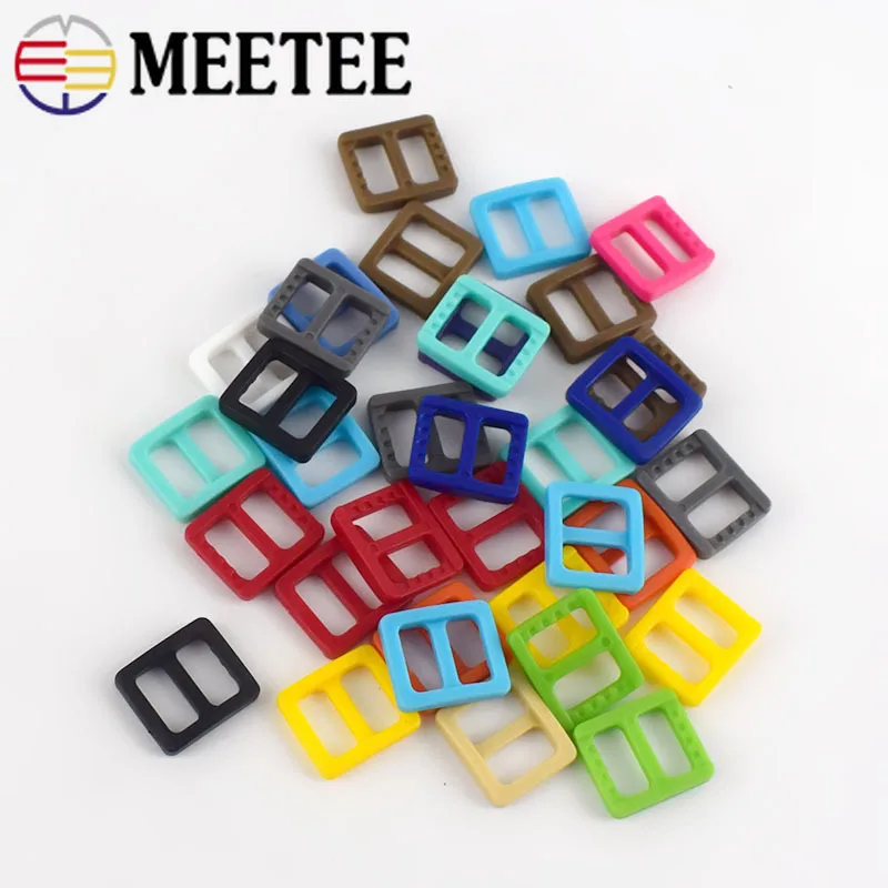 Цветные пластиковые пряжки Meetee 10 мм С Регулируемыми пряжками 100 шт.|adjustable buckles|plastic